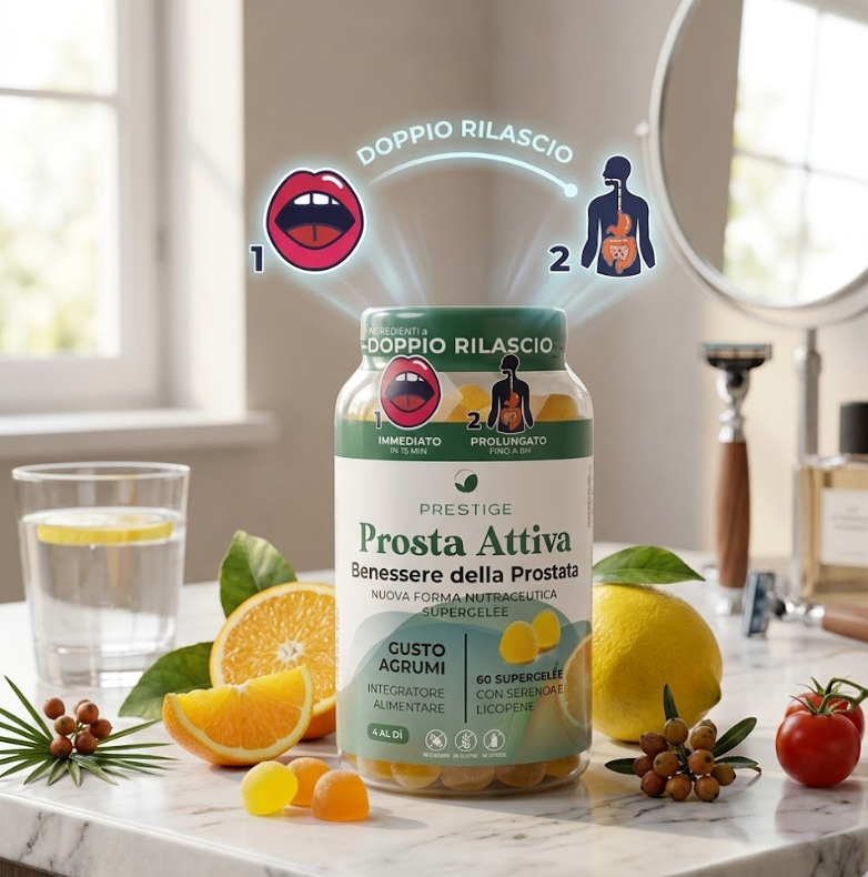 Supergelèe Prosta Attiva - Migliora la funzionalità della prostata e delle vie urinarie