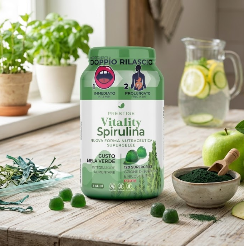 Supergelèe Vitality Spirulina, ricostituente, favorisce il normale tono dell'umore
