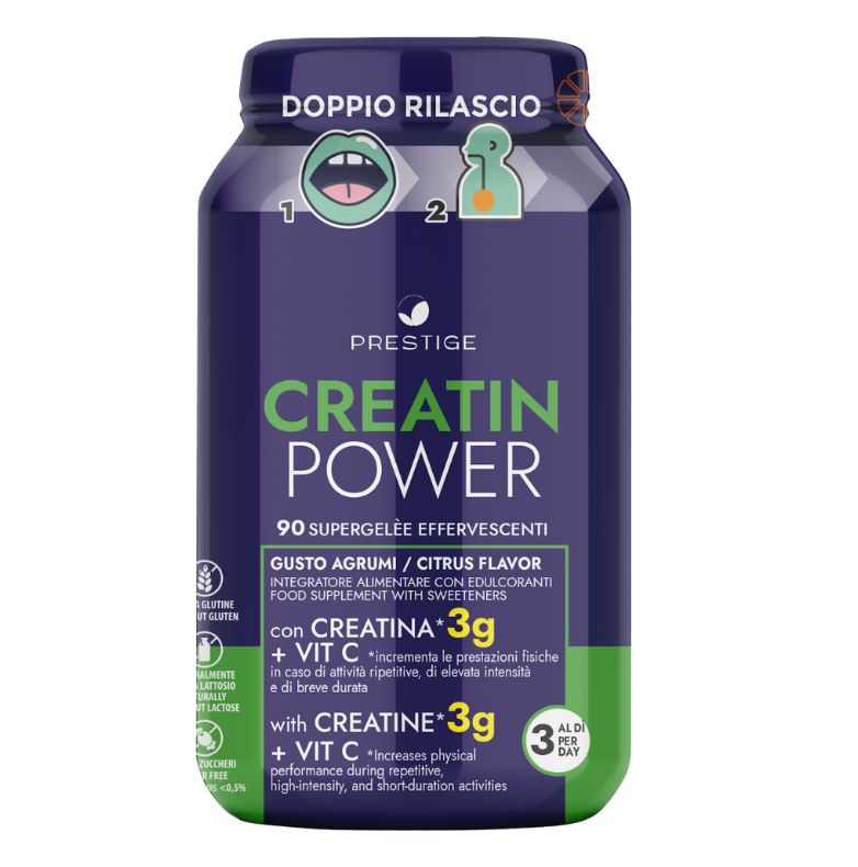Supergelèe Prestige Creatin Power: Più Forza e Prestazioni negli Allenamenti Intensi con Creatina + Vitamina C