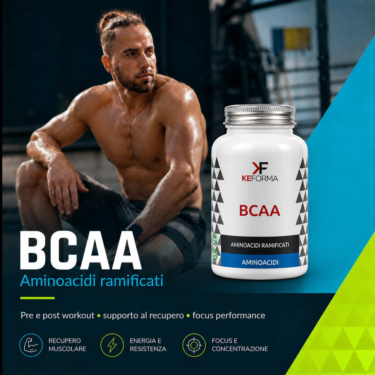 KEFORMA Recupero e Anabolismo Ottimizzati con BCAA 2:1:1 - 100 compresse