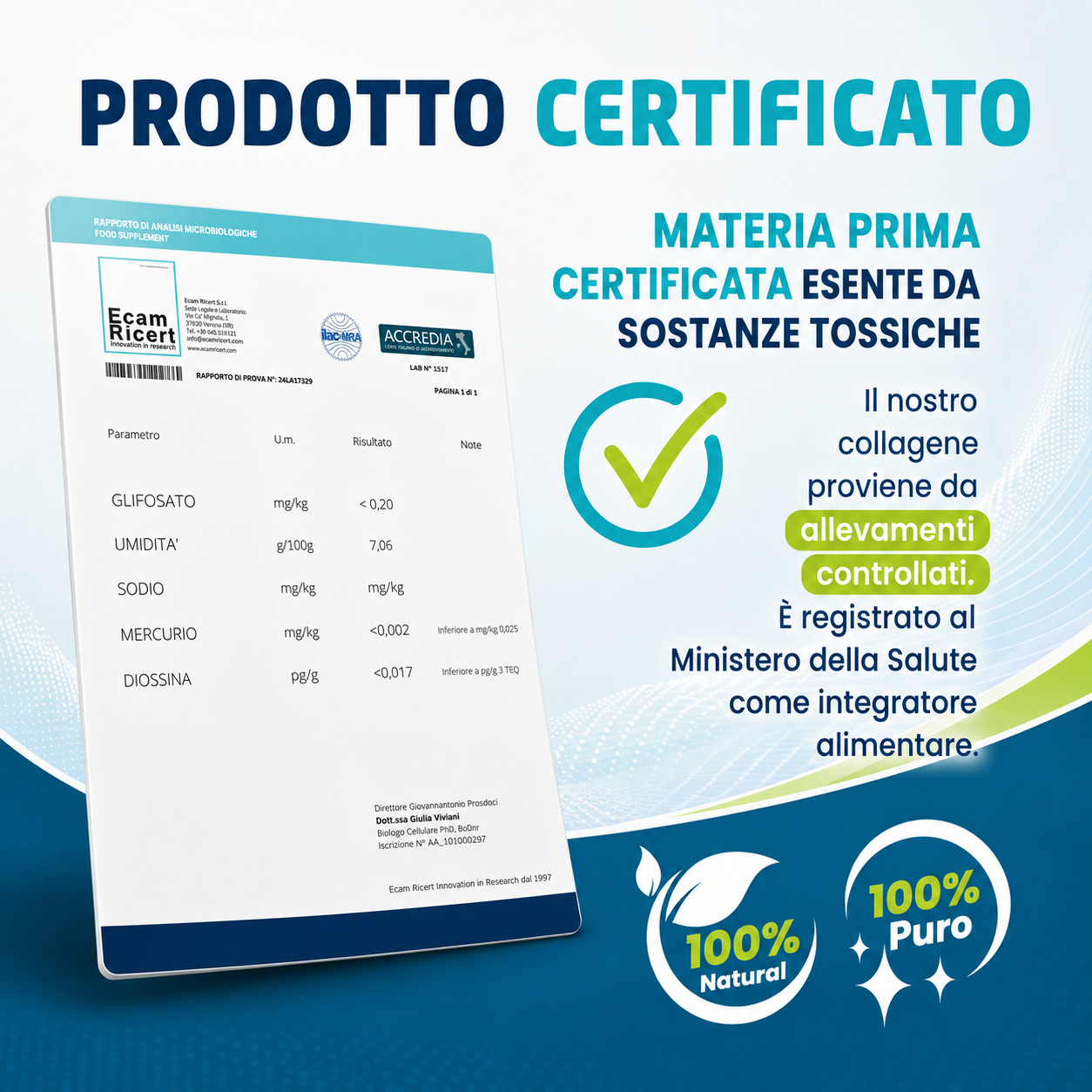 Collagene puro naturale 100%certificato