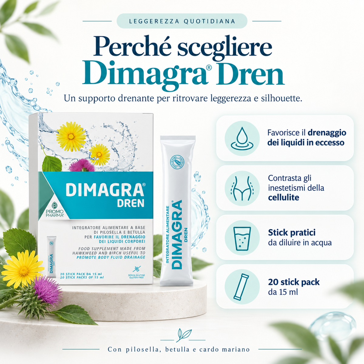 Routine Controllo Peso: sgonfia, drena e gestisci meglio i tuoi pasti. Prenditi cura del tuo percorso a 360°
