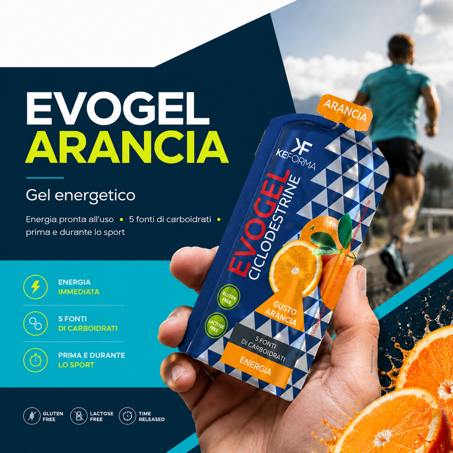 EVOGEL Arancia: L'Evoluzione dell'Energia Sequenziale: Ricarica Immediata e Prolungata - 24 monodose - KEFORMA