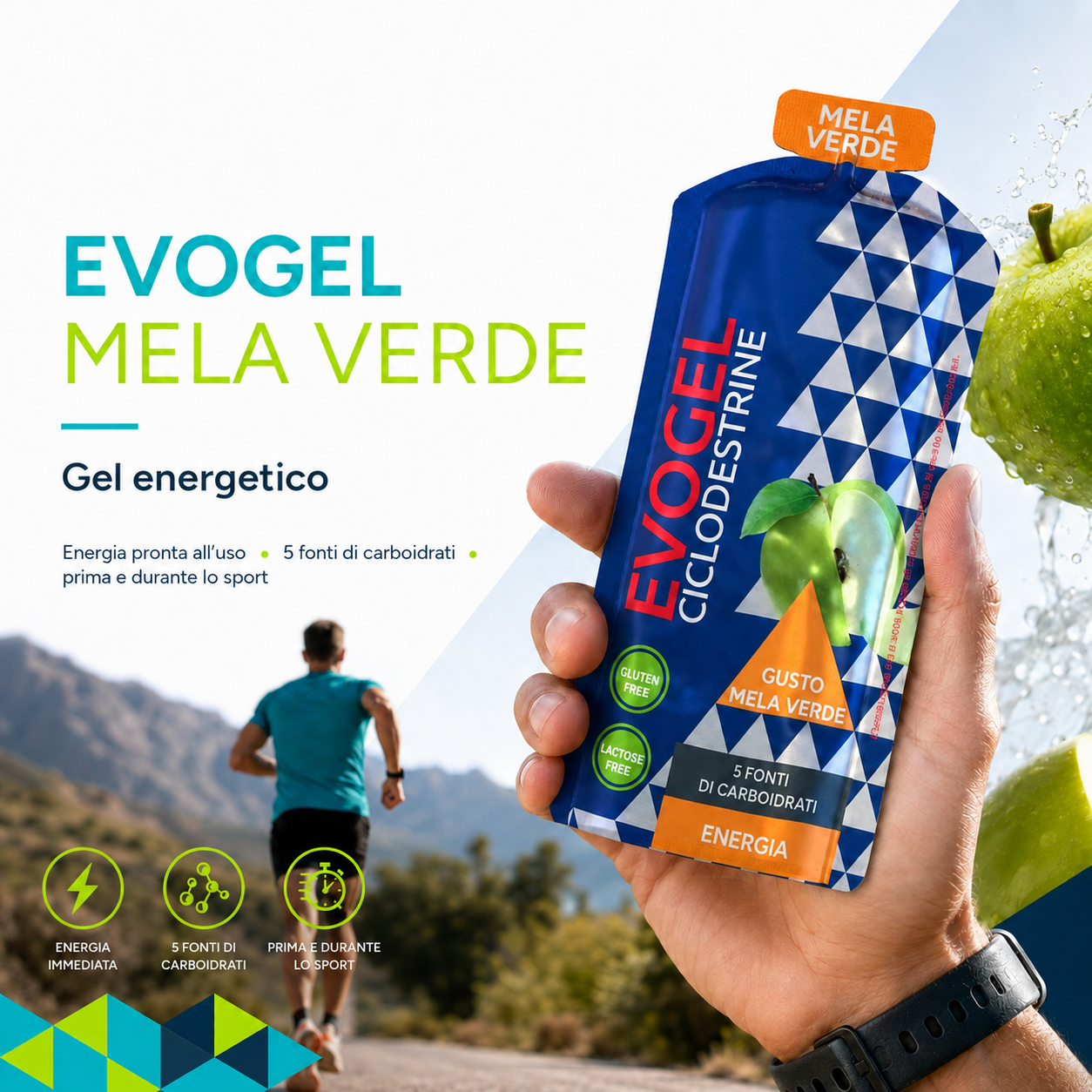 EVOGEL Mela Verde: L'Evoluzione dell'Energia Sequenziale: Ricarica Immediata e Prolungata - 24 monodose - KEFORMA