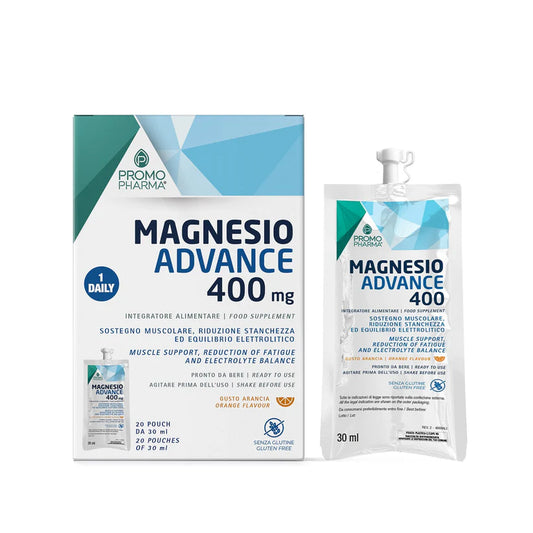 Magnesio Advance 400 mg - 20 Pouch - Combatti la stanchezza e l'affaticamento
